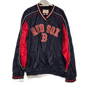 Vintage Boston Red Sox MLB Mens Windbreaker by G-III Sports XL Navy Red Pullover